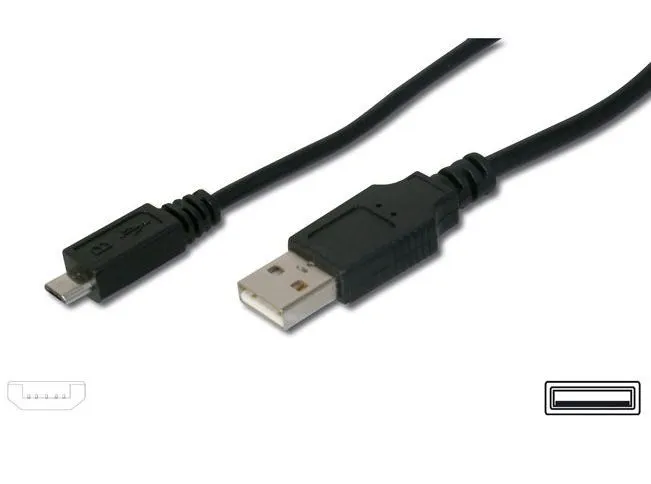 PremiumCord USB 2.0 A-Micro B, M/M, 2 m, černý